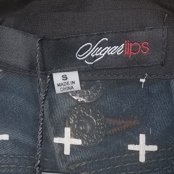 NWT Nordstrom Rack Chiffon Cross Print Top Size S - Picture 8 of 8